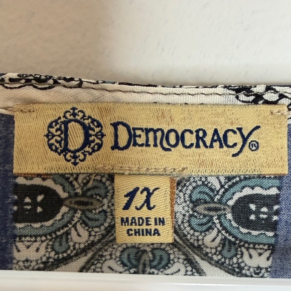 Democracy Boho Peasant Blouse With Tassels Size 1X - Picture 2 of 16